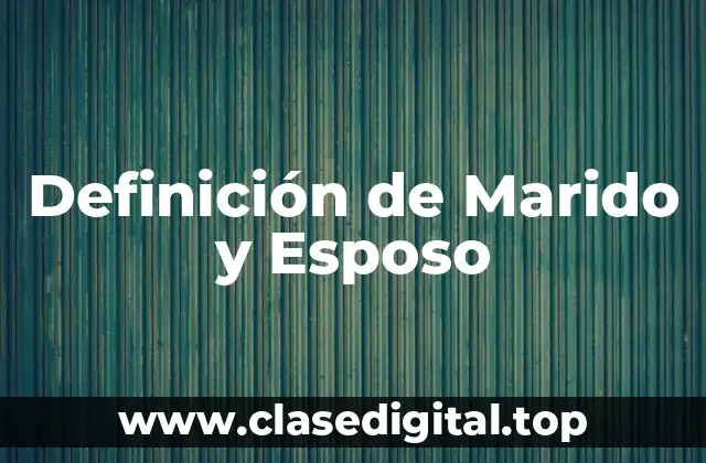 Definición de Marido y Esposo