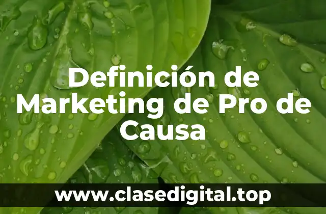 Definición de Marketing de Pro de Causa