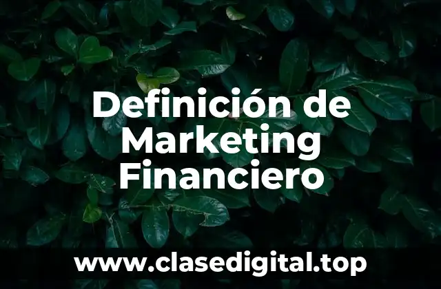 Definición Técnica de Marketing Financiero