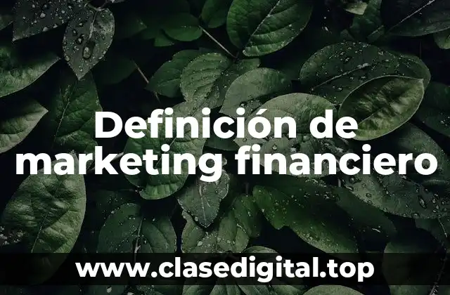 Definición de marketing financiero