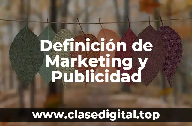 Definición de Marketing y Publicidad