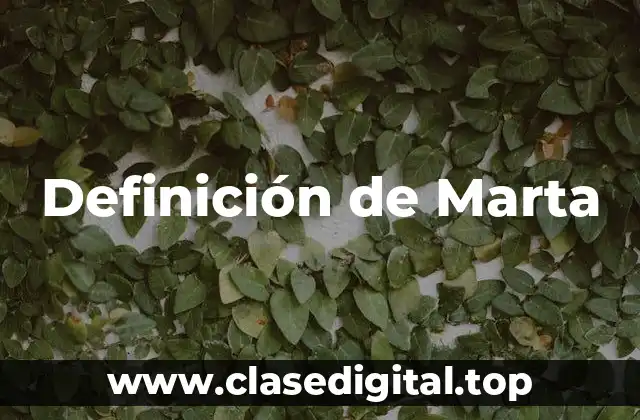 Definición de Marta