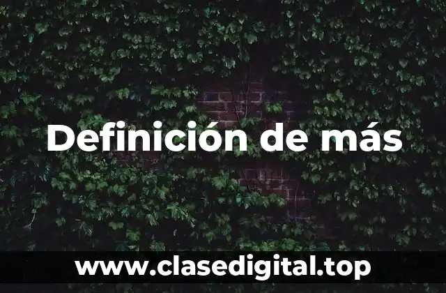 Definición técnica de más