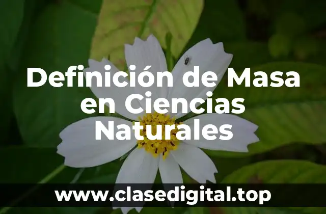 Definición de Masa en Ciencias Naturales