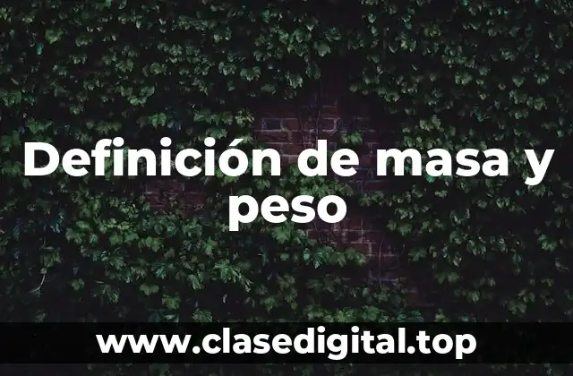 Definición de masa y peso
