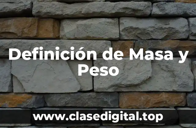 Definición Técnica de Masa