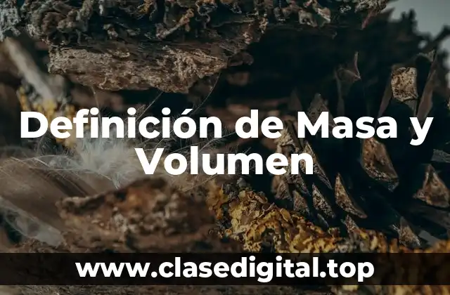 Definición Técnica de Masa y Volumen