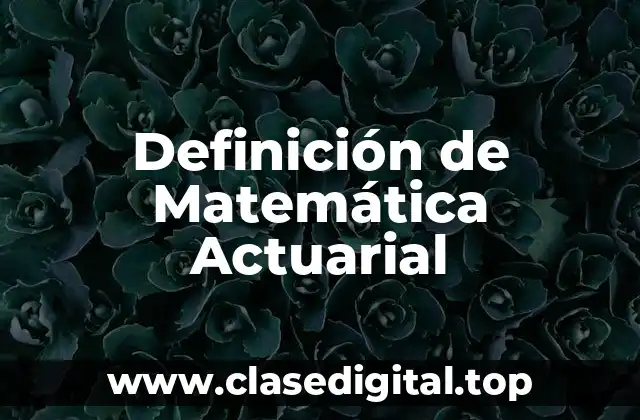 Definición de Matemática Actuarial