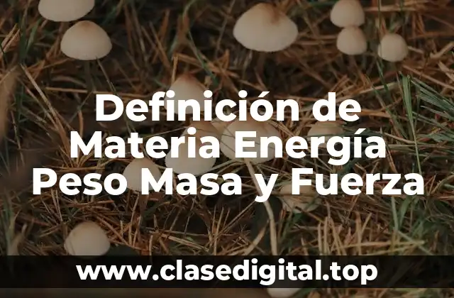 Definición de Materia Energía Peso Masa y Fuerza