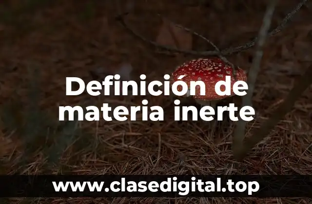 Ejemplos de materia inerte