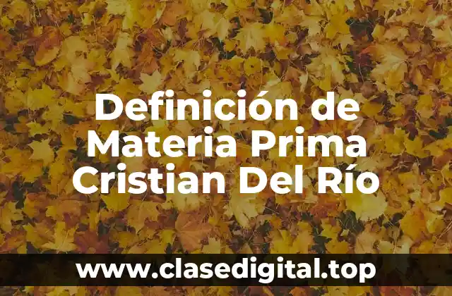 Definición de Materia Prima Cristian Del Río