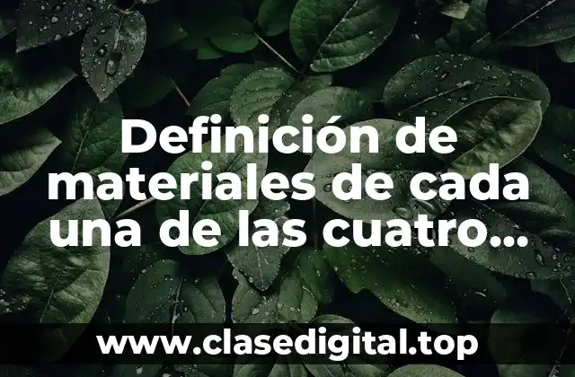 Definición de materiales de cada una de las cuatro propiedades
