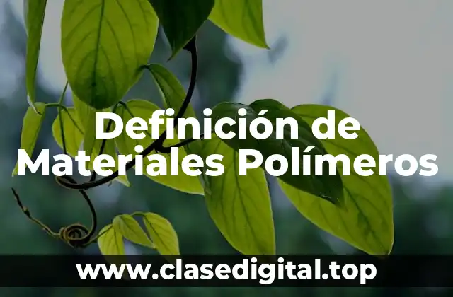 Definición de Materiales Polímeros