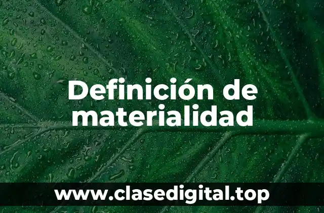 Definición de materialidad