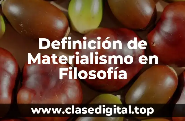 Definición de Materialismo en Filosofía