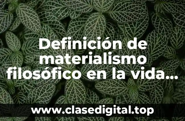 Definición de materialismo filosófico en la vida cotidiana