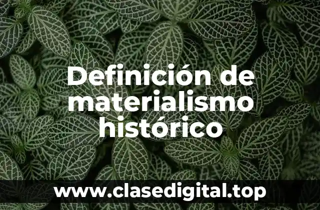 Definición de materialismo histórico