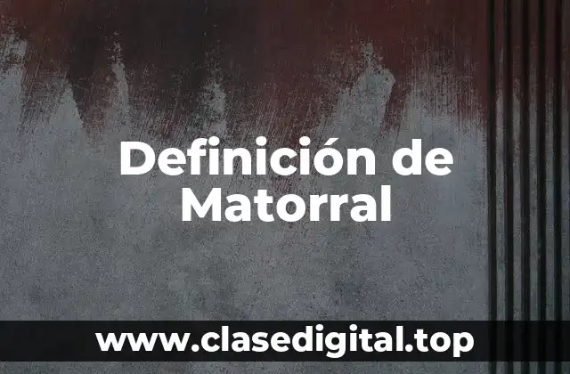 Definición Técnica de Matorral