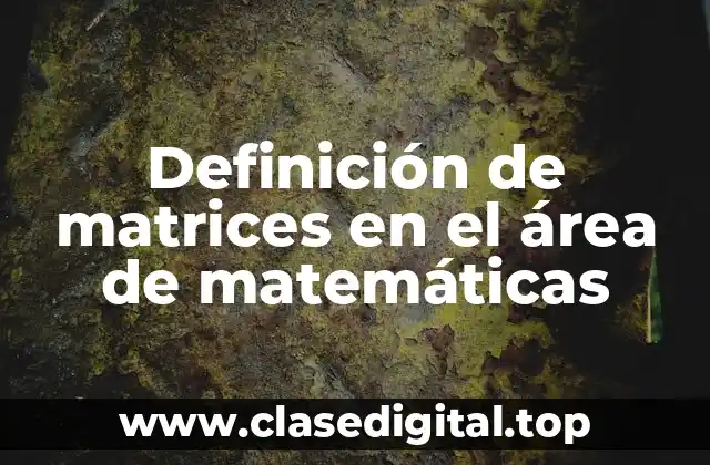 Definición de matrices en el área de matemáticas