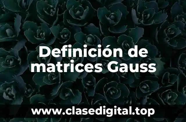 Definición de matrices Gauss
