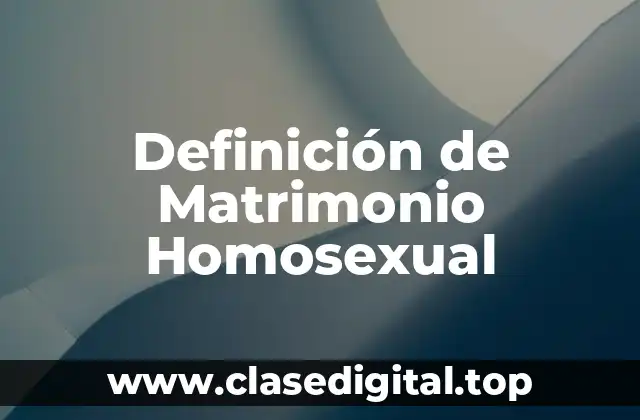 Definición de Matrimonio Homosexual