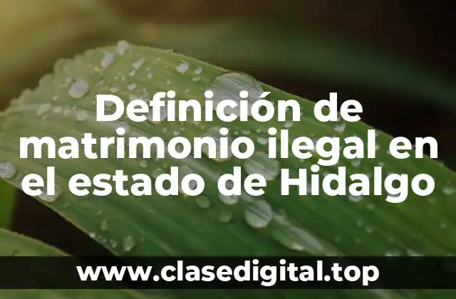 Ejemplos de matrimonio ilegal en el estado de Hidalgo