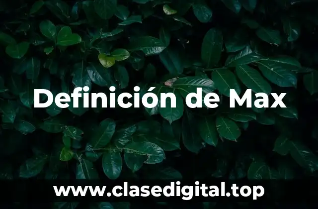 Definición de Max