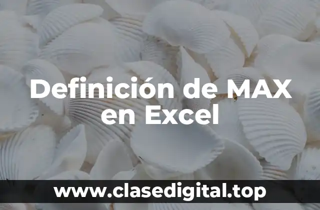 Definición de MAX en Excel