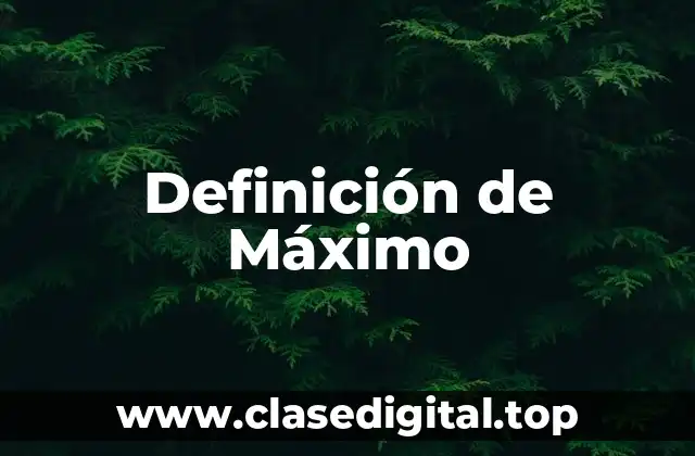 Definición de Máximo