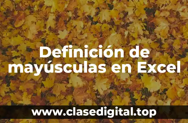 Definición de mayúsculas en Excel