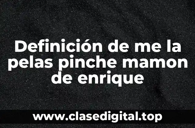 Definición de me la pelas pinche mamon de enrique