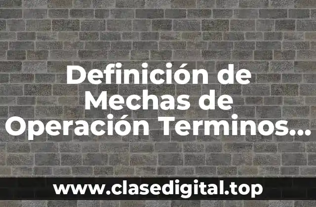 Definición técnica de Mechas de Operación Terminos de Administración