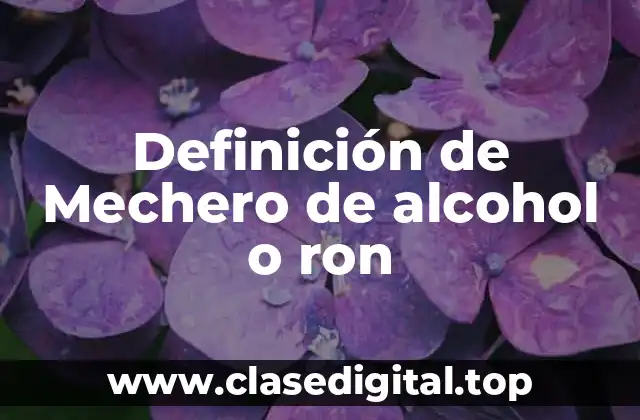 Definición de Mechero de alcohol o ron