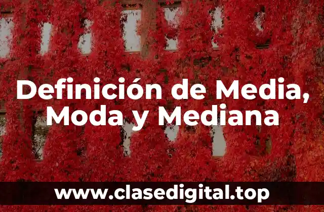 Definición de Media, Moda y Mediana