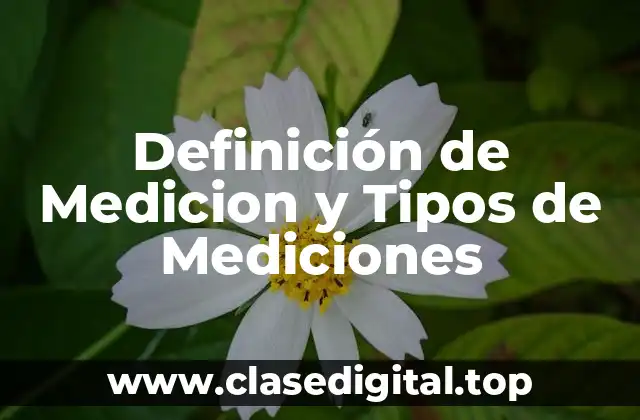 Definición de Medicion y Tipos de Mediciones
