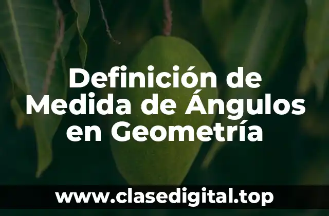 Definición de Medida de Ángulos en Geometría