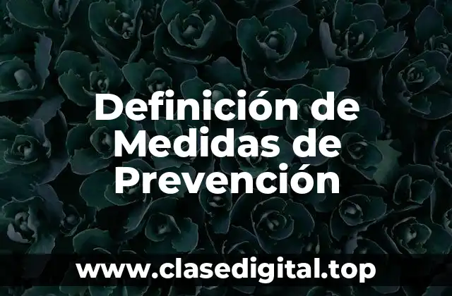 Definición técnica de Medidas de Prevención