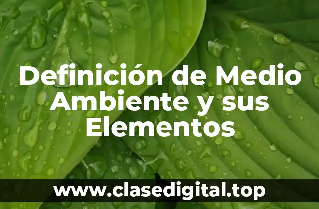 Definición de Medio Ambiente y sus Elementos