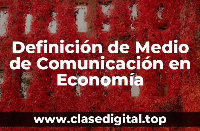 Definición de Medio de Comunicación en Economía