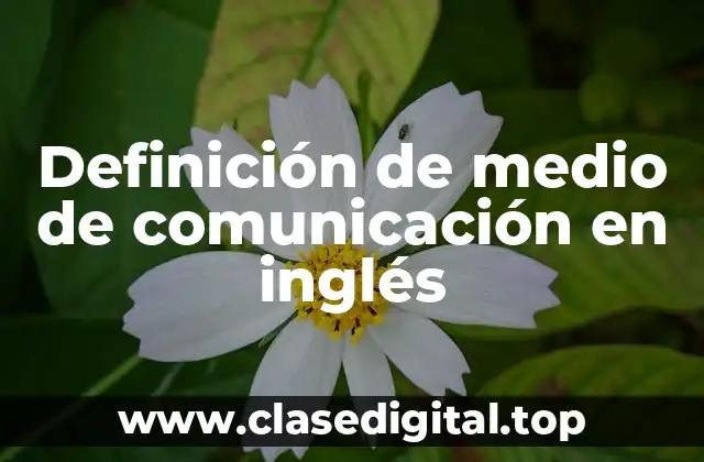 Definición de medio de comunicación en inglés