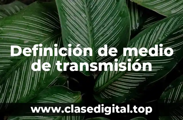 Definición de medio de transmisión