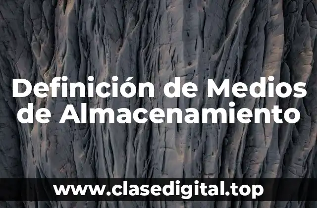 Definición técnica de Medios de Almacenamiento