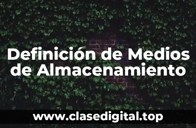 Definición de Medios de Almacenamiento