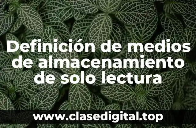 Definición de medios de almacenamiento de solo lectura