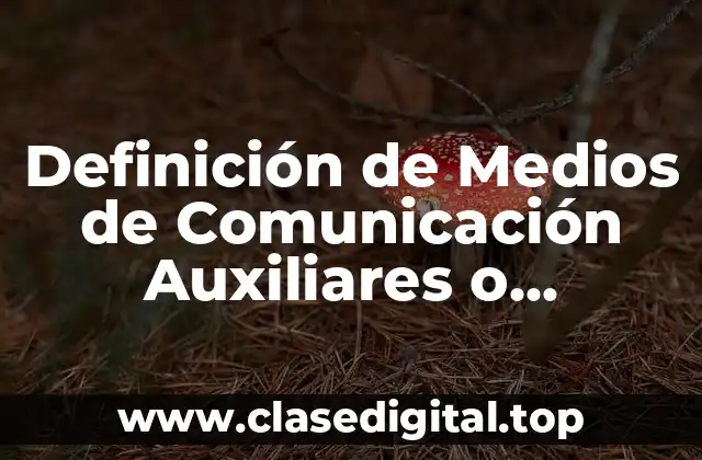 Definición de Medios de Comunicación Auxiliares o Complementarios