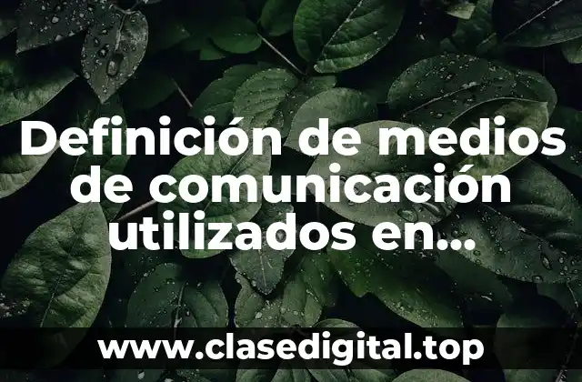 Definición de medios de comunicación utilizados en diferentes empresas