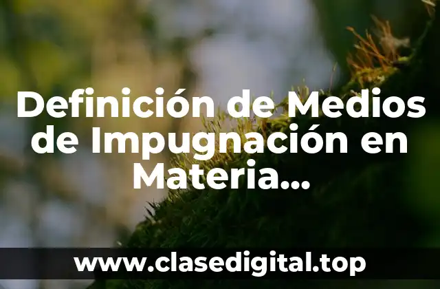 Definición de Medios de Impugnación en Materia Administrativa