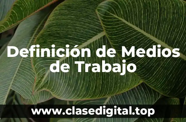Definición de Medios de Trabajo