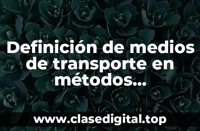 Definición de medios de transporte en métodos cuantitativos