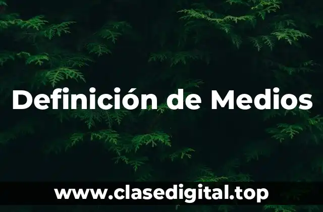Definición técnica de Medios